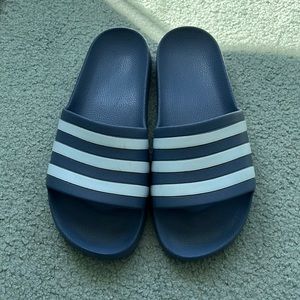 Blue Adidas Slides